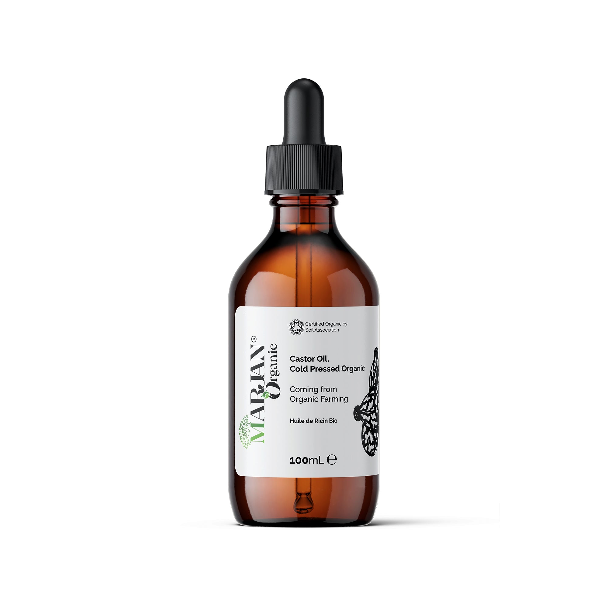 Organic Castor Oil - 100% Pure & Cold-Pressed, Certified by The Soil Association | Deep Moisturizing & Hair Growth Booster