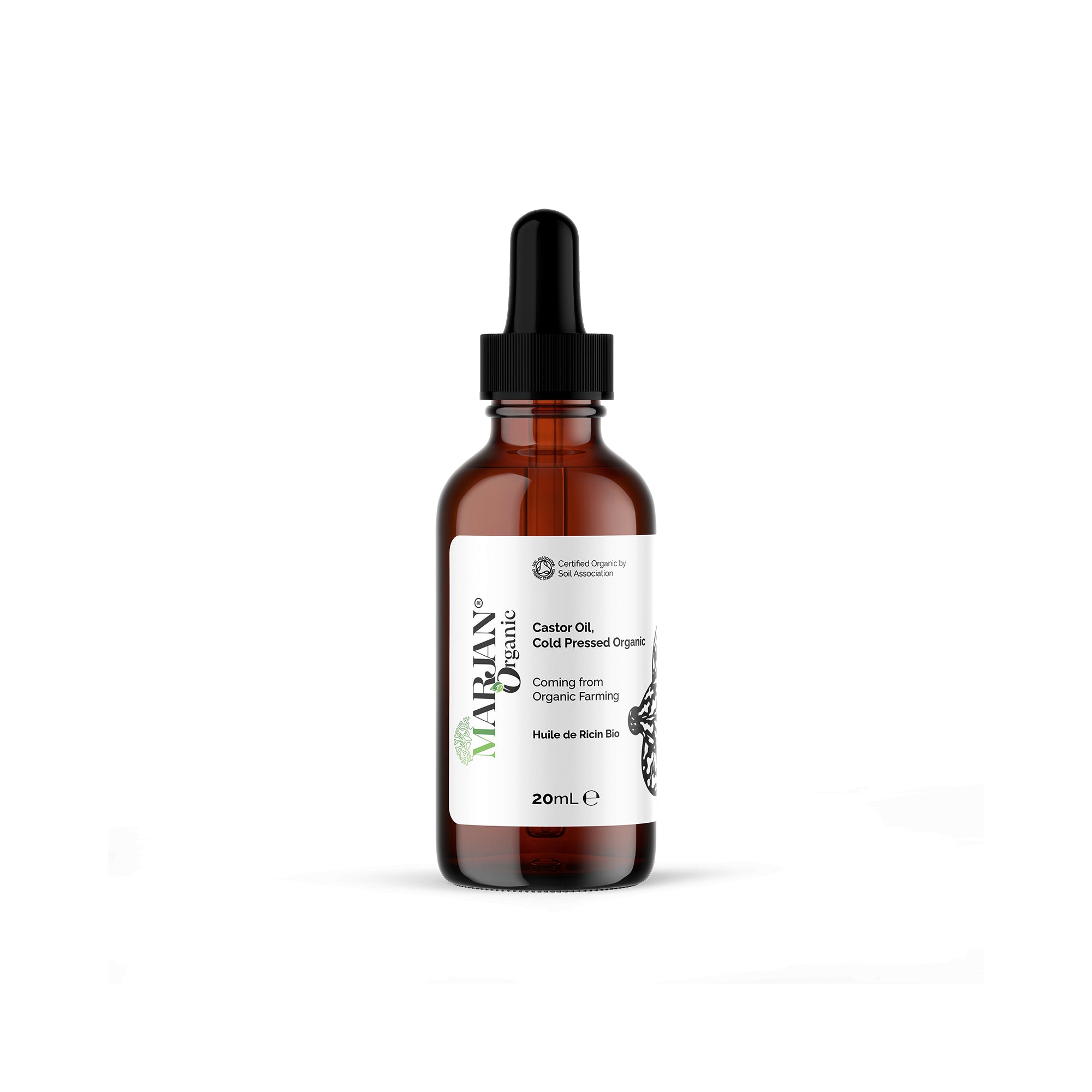 Organic Castor Oil - 100% Pure & Cold-Pressed, Certified by The Soil Association | Deep Moisturizing & Hair Growth Booster