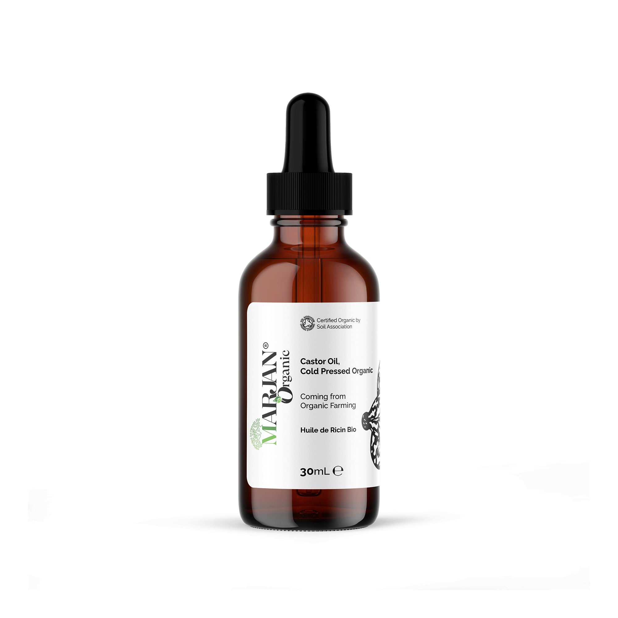 Organic Castor Oil - 100% Pure & Cold-Pressed, Certified by The Soil Association | Deep Moisturizing & Hair Growth Booster