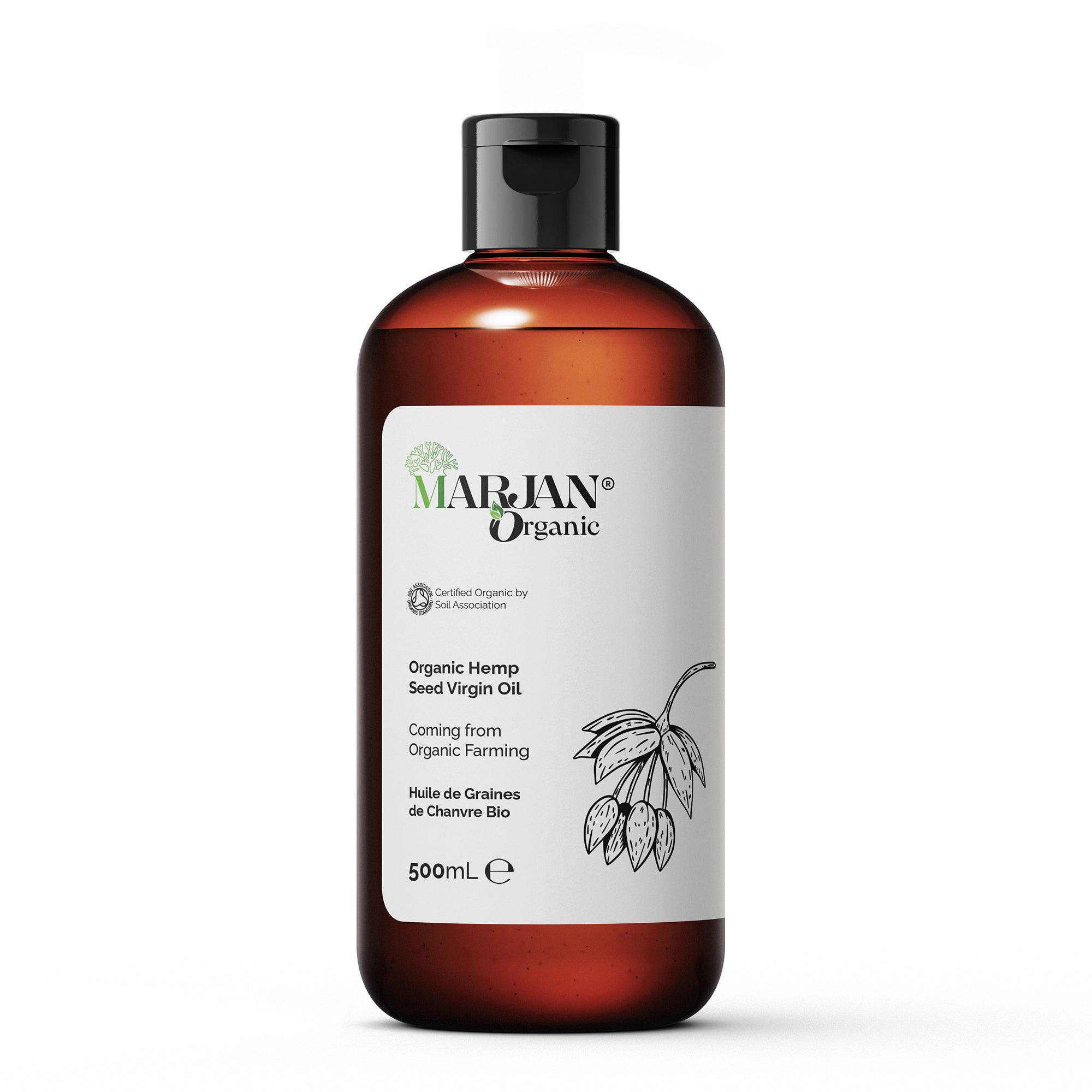Huile de graines de chanvre Bio - 100 % Vierge (Certifiée par Soil Association)
