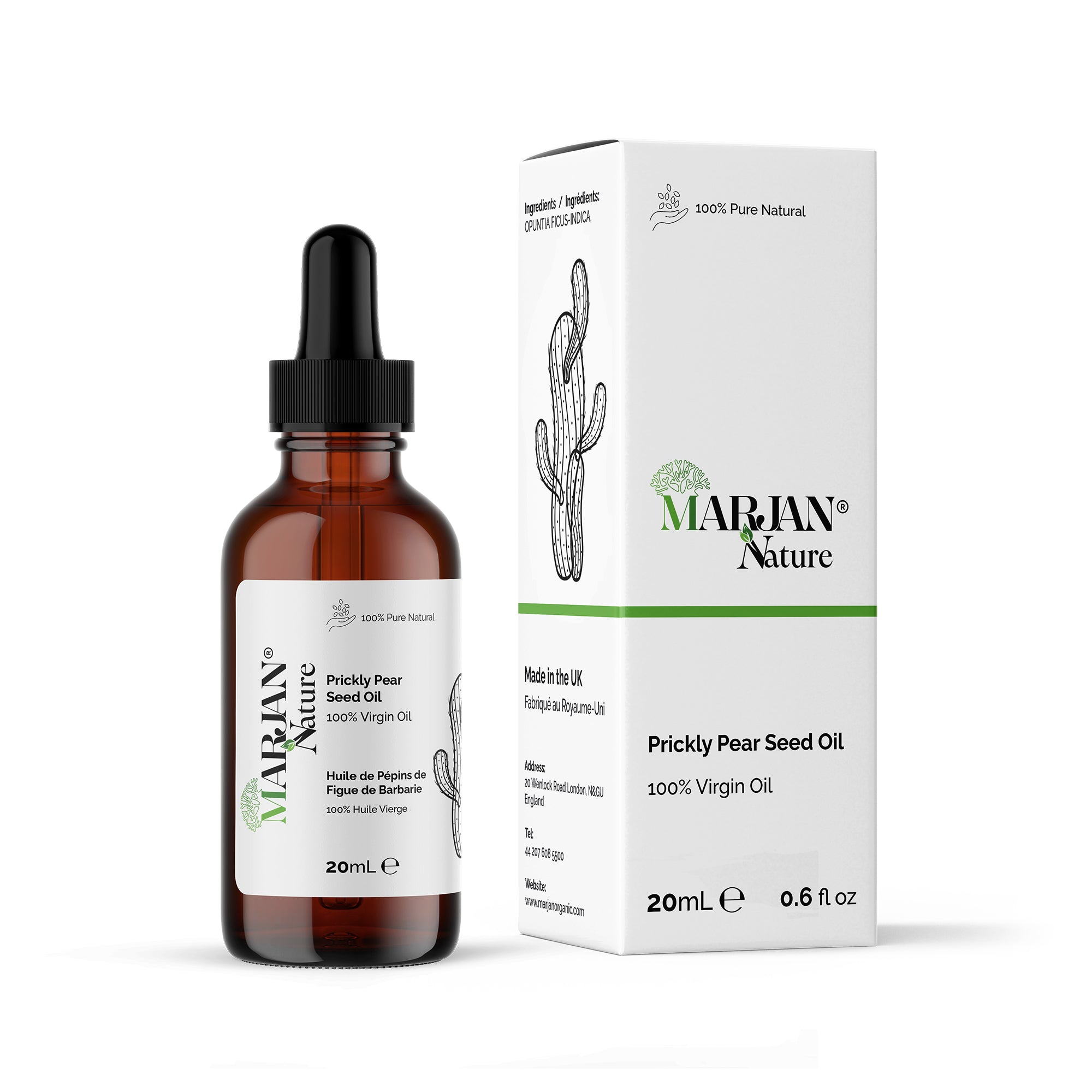 Prickly Pear (Cactus) Seed Oil — 100% Pure, Cold-Pressed for Face, Body, Hair & Nails