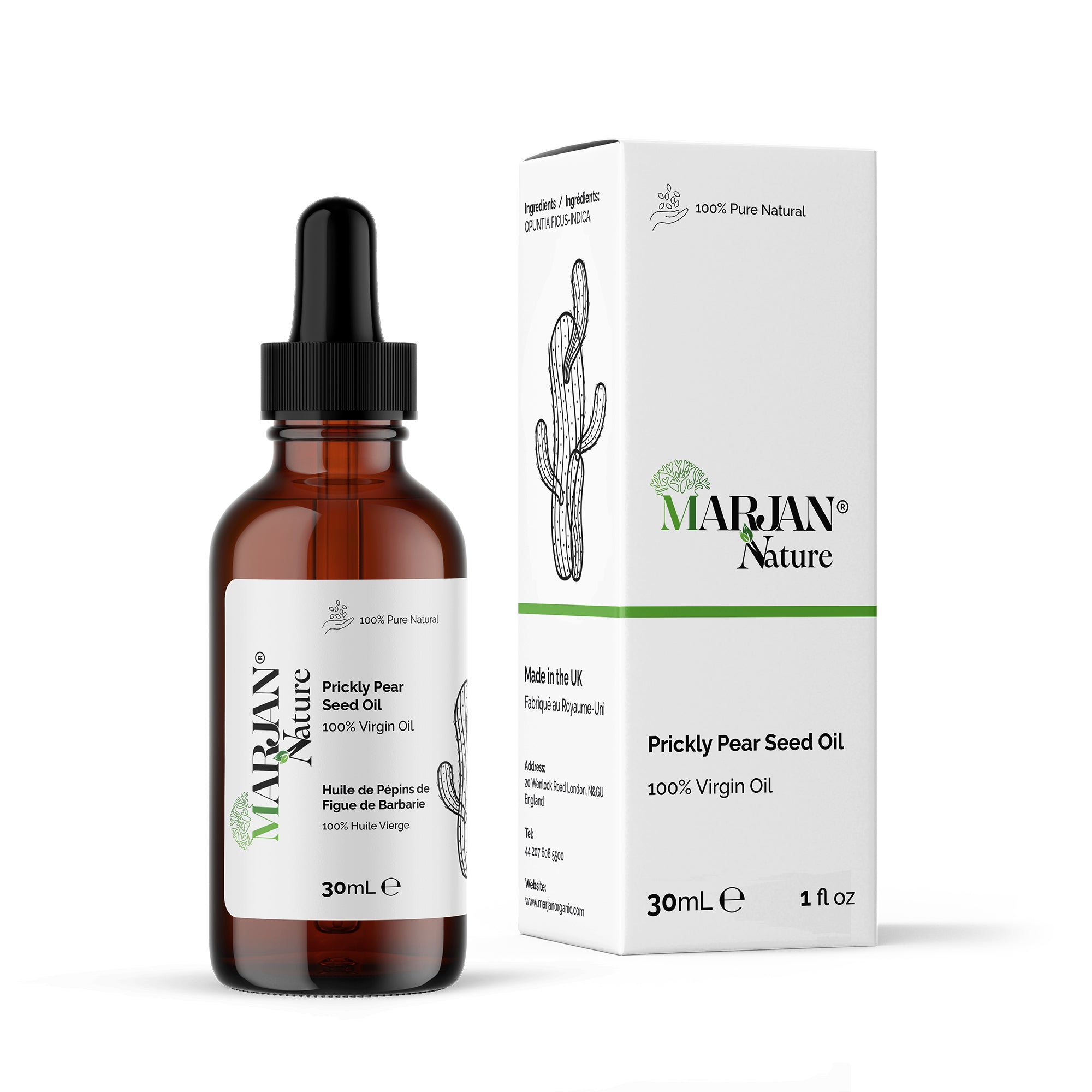 Prickly Pear (Cactus) Seed Oil — 100% Pure, Cold-Pressed for Face, Body, Hair & Nails