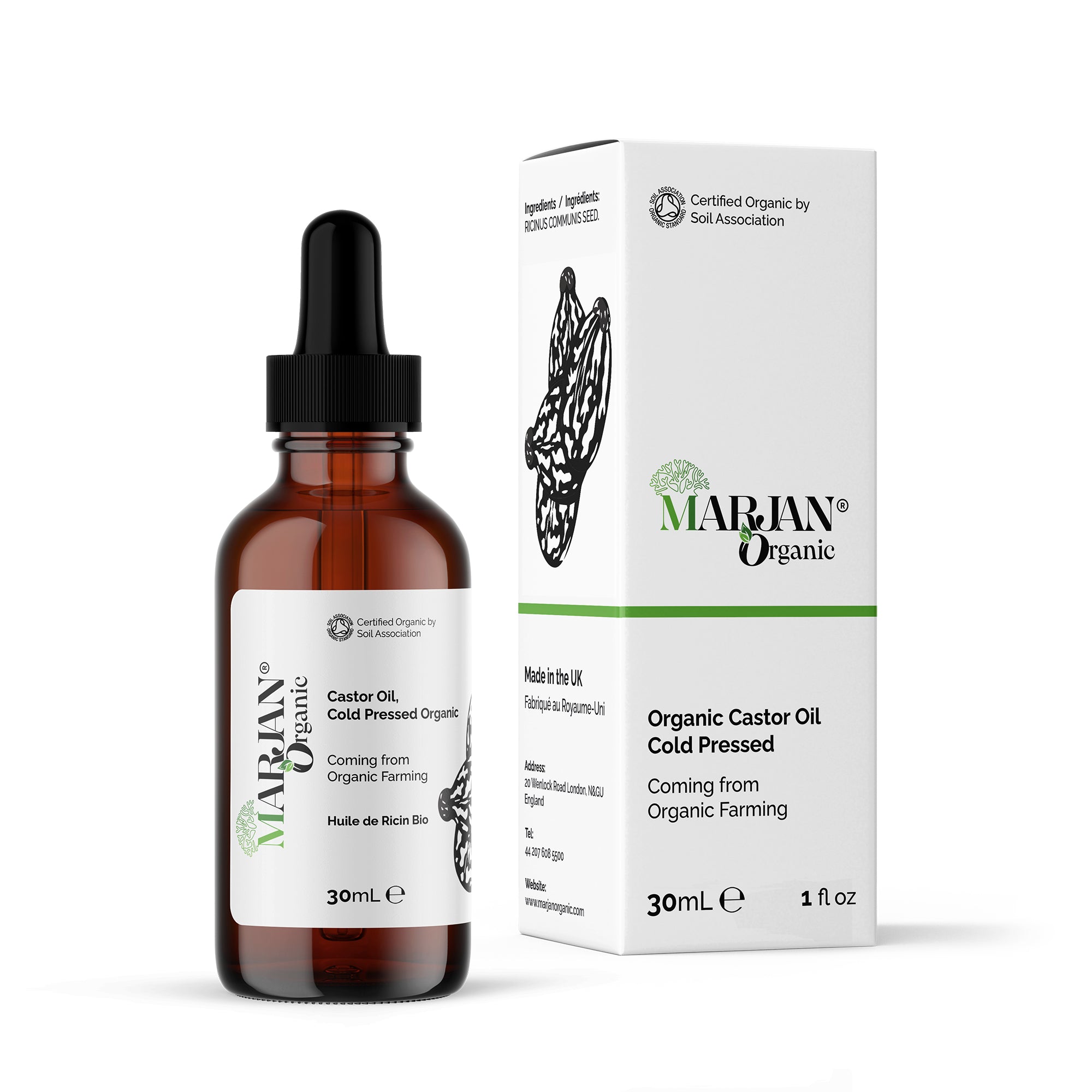 Organic Castor Oil – 100% Pure, Cold-Pressed for Hair, Skin & Lashes
