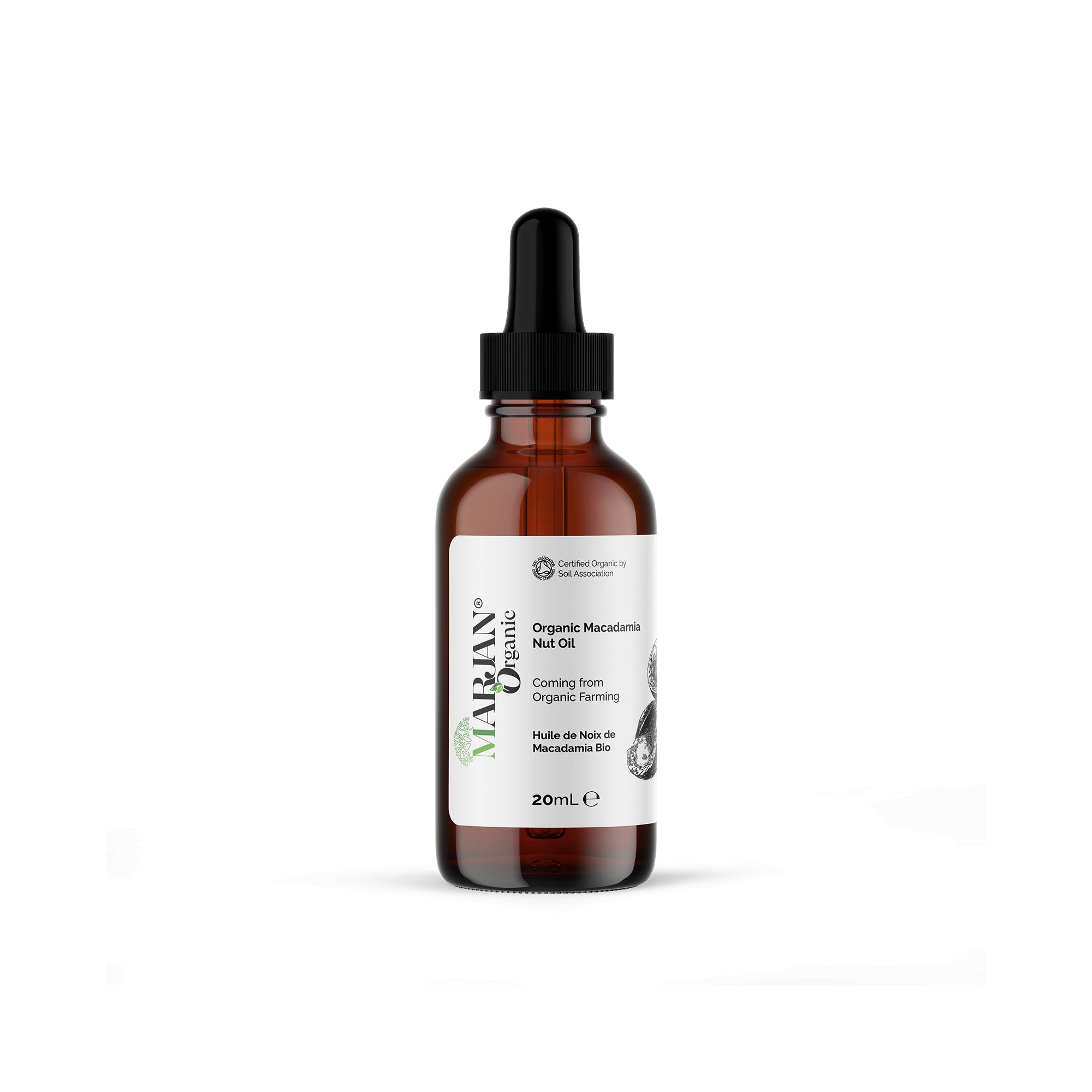 Huile de Macadamia Bio - 100% Vierge (Certifiée par Ecocert France & Soil Association)