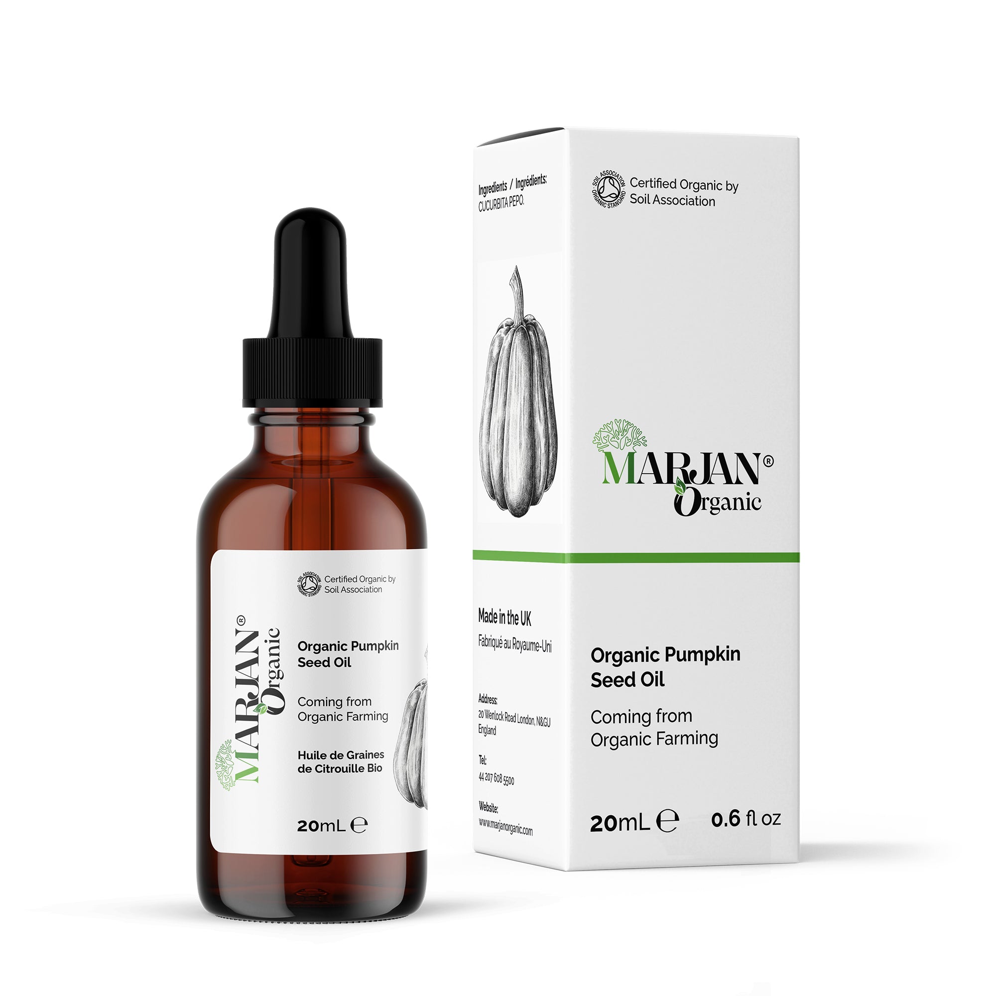 Organic Pumpkin Seed Oil 100% Pure Cold-Pressed for Face, Body & Hair