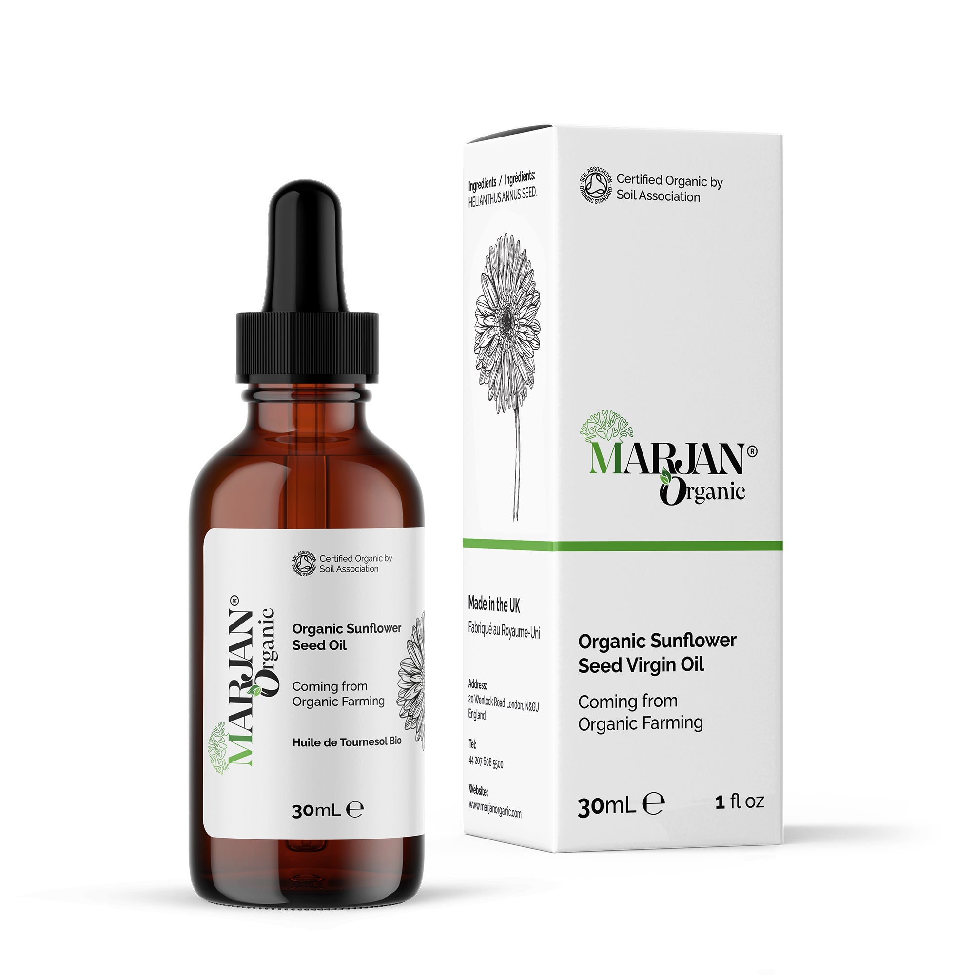 Organic Sunflower Oil 100% Pure & Cold-Pressed for Face, Body, Hair & Massage