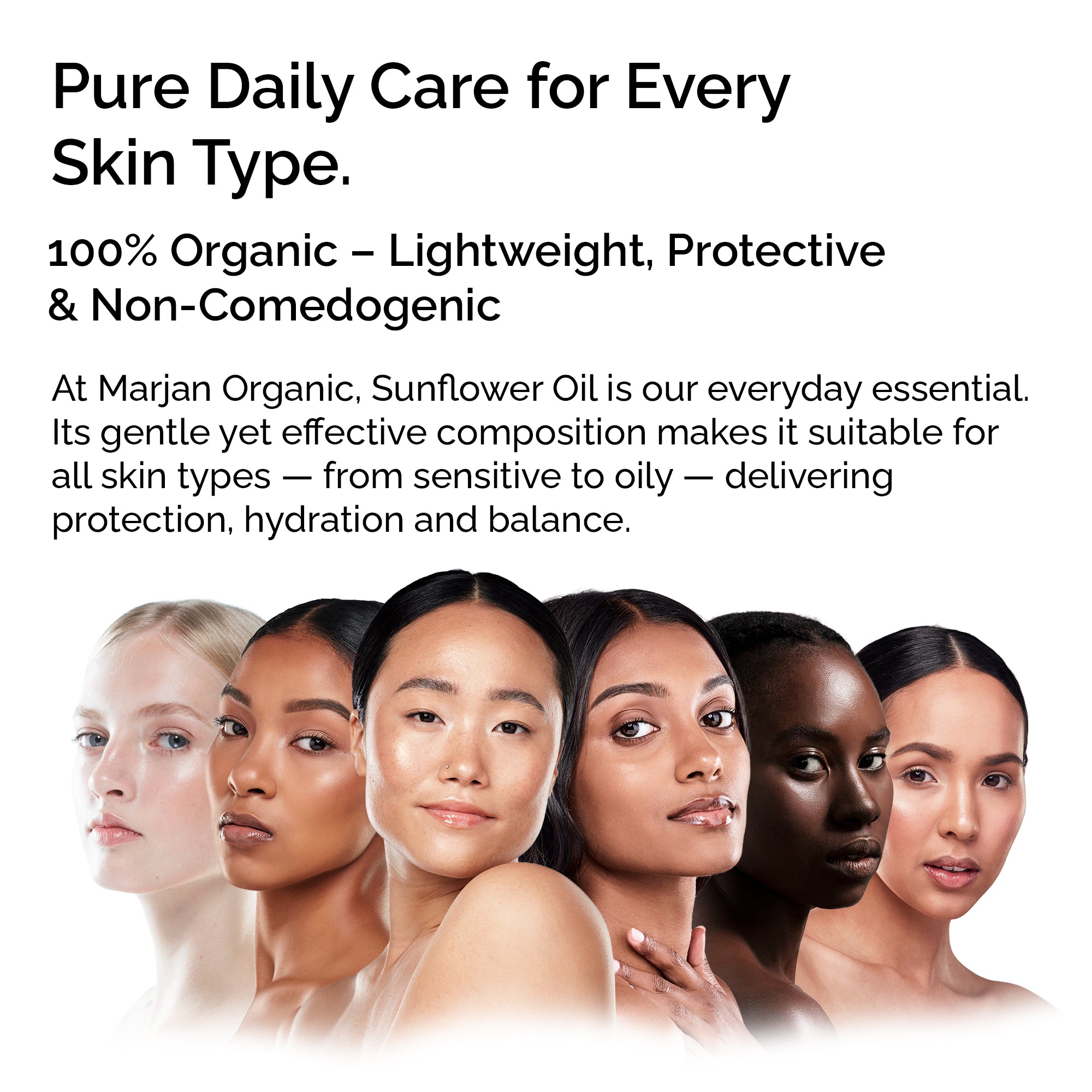 Organic Sunflower Oil 100% Pure & Cold-Pressed for Face, Body, Hair & Massage
