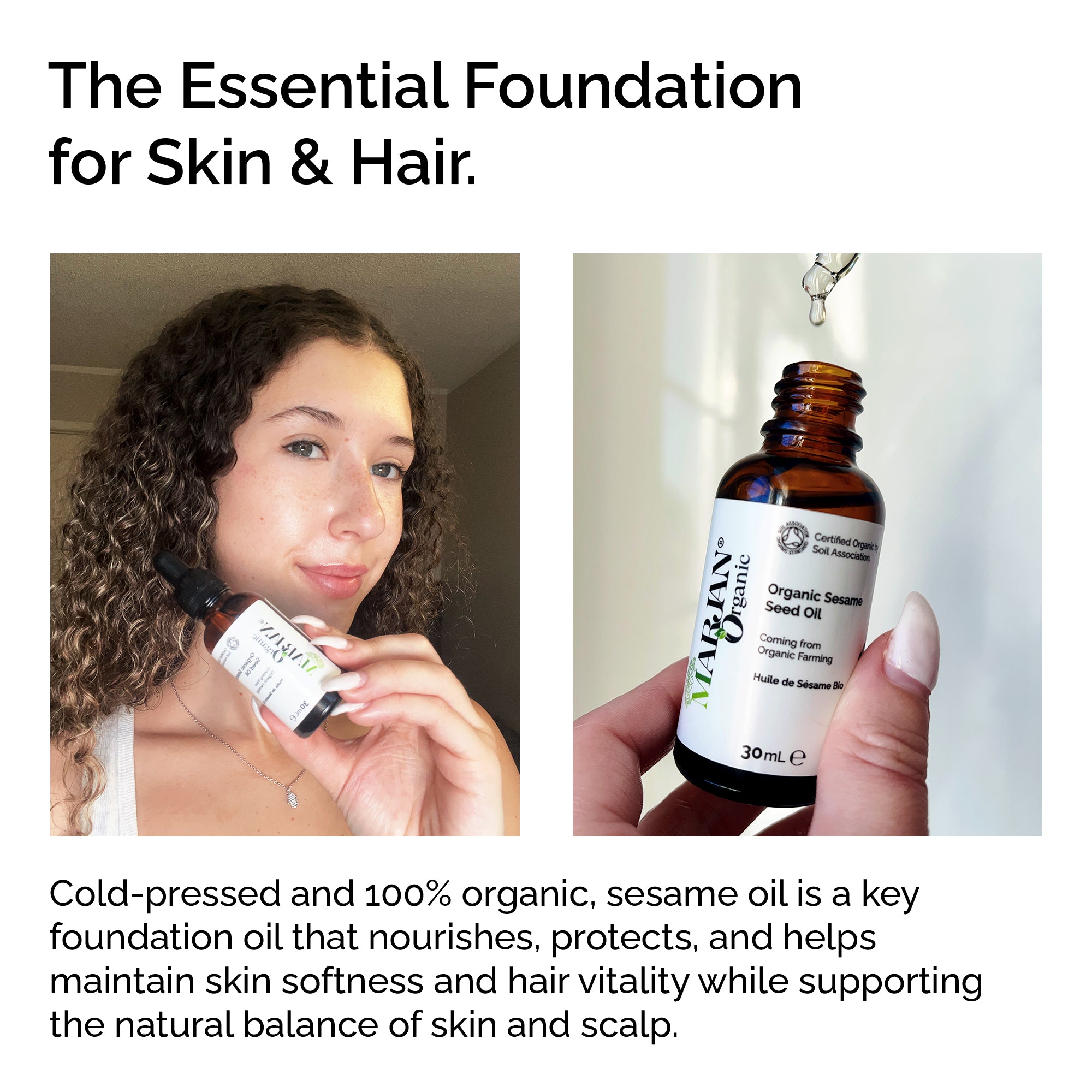 Organic Sesame Seed Oil – 100% Pure, Cold-Pressed for Face, Skin, Hair & Massage