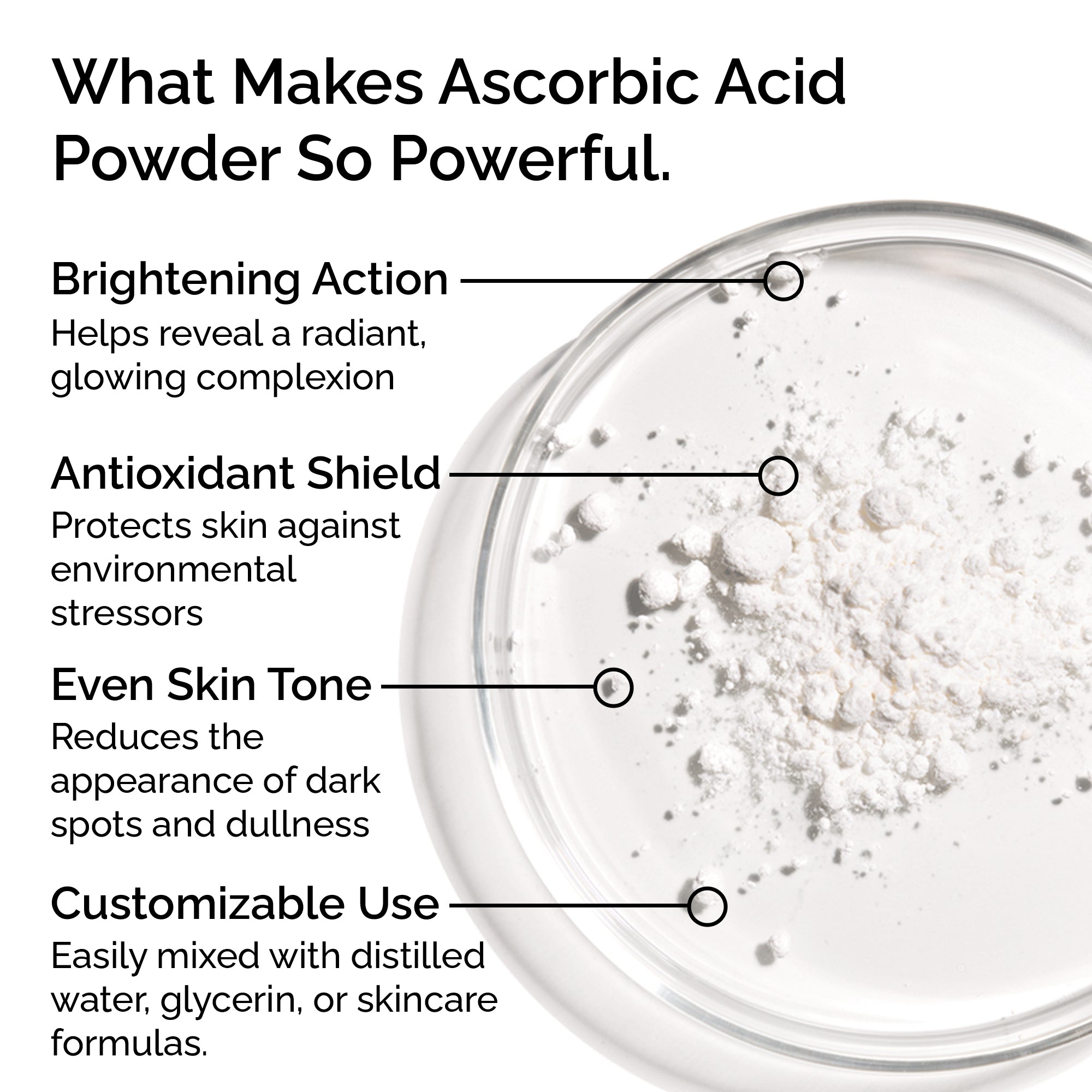 Pure L-Ascorbic Acid (Vitamin C) Powder 30g – For Face, Skin, Body & Hair Brightening Care