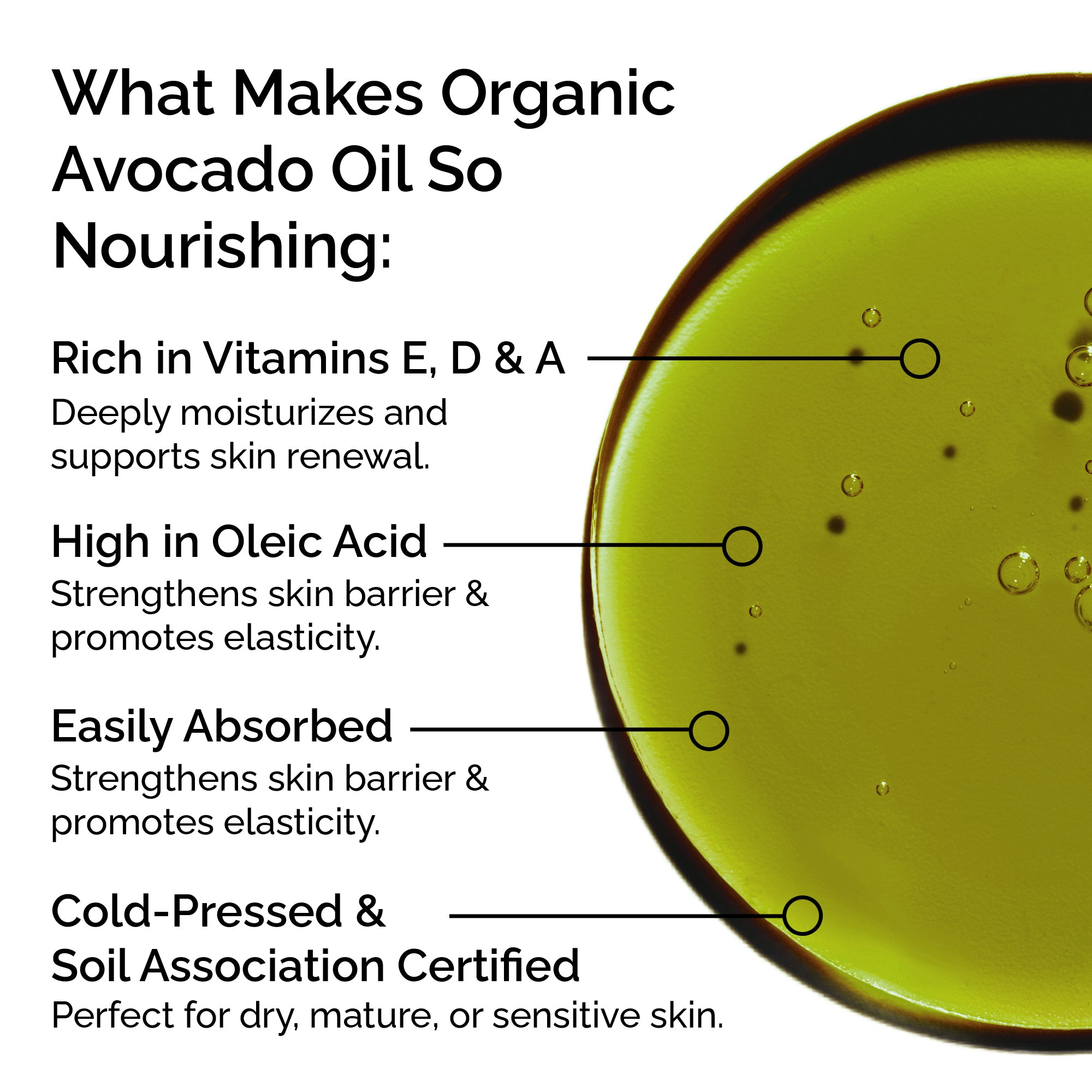Organic Avocado Oil – 100% Pure, Cold-Pressed for Face, Body Hair & Massage
