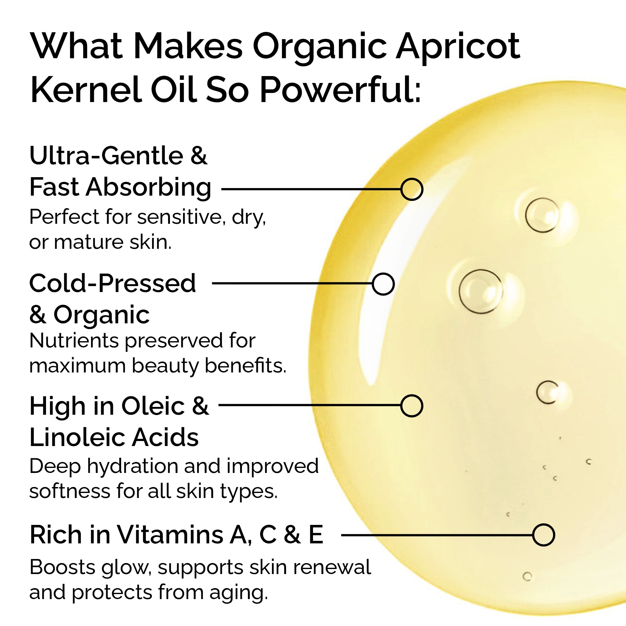 Organic Apricot Kernel Oil – 100% Pure & Cold-Pressed for Face, Body & Hair Care