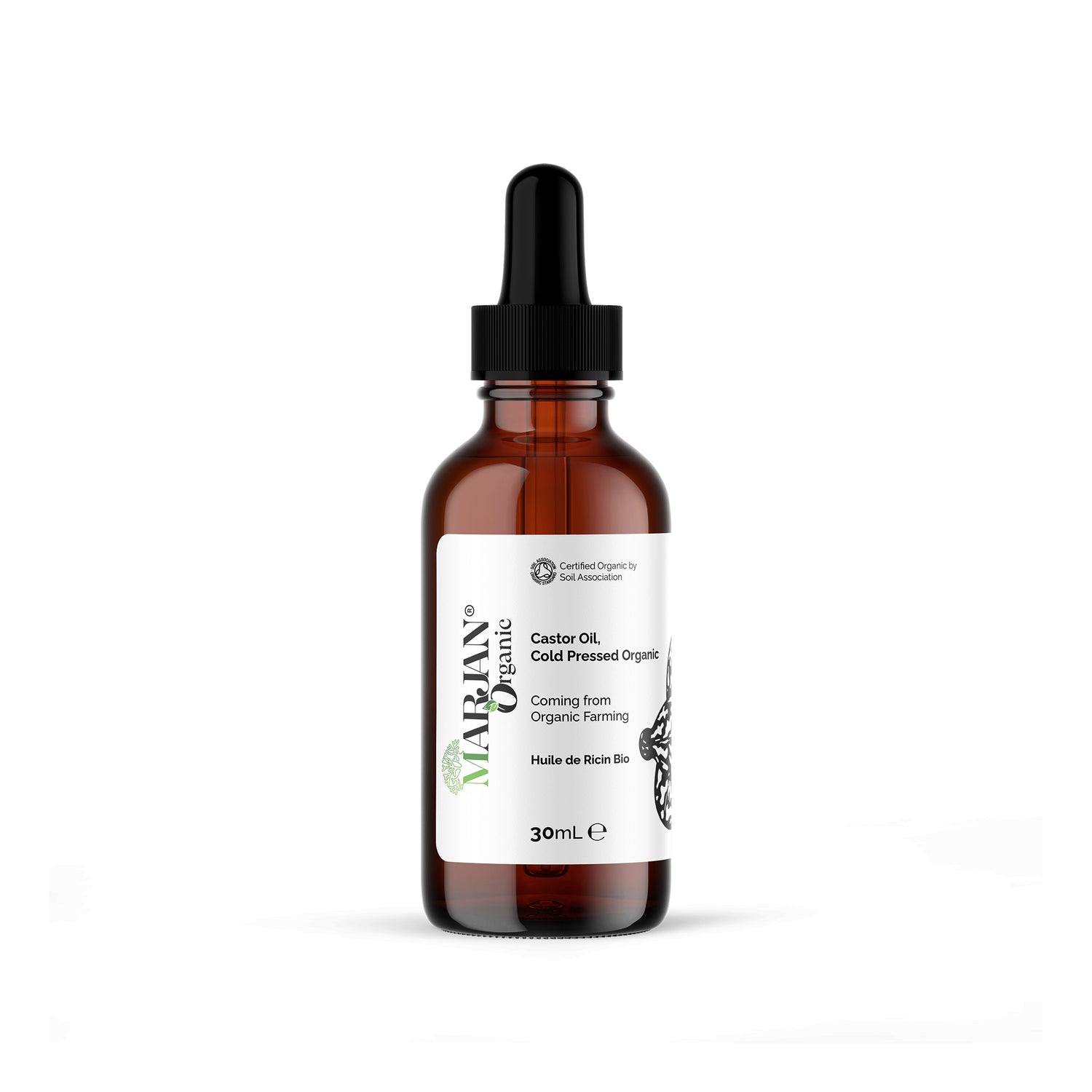Organic Castor Oil - 100% Pure &amp; Cold-Pressed, Certified by The Soil Association | Deep Moisturizing &amp; Hair Growth Booster