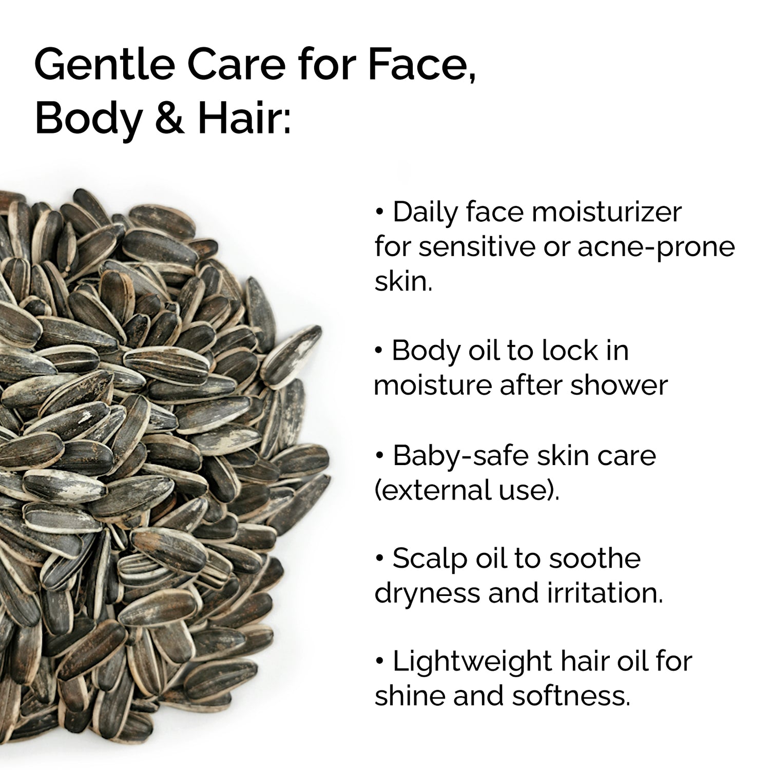 Organic Sunflower Oil 100% Pure &amp; Cold-Pressed for Face, Body, Hair &amp; Massage