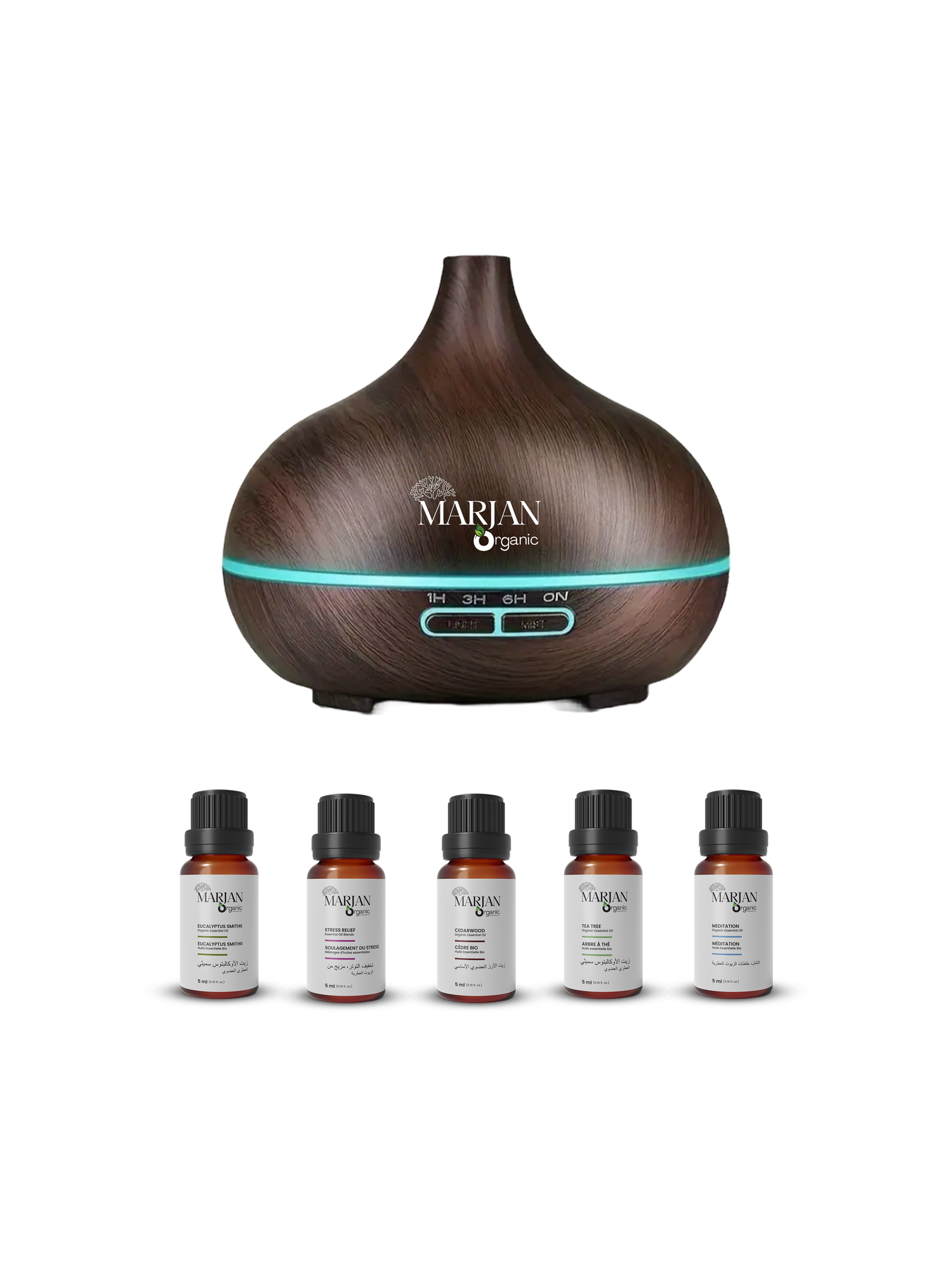 Ultimate Diffuser 550ml + 5 Organic Essential Oils Gift Set