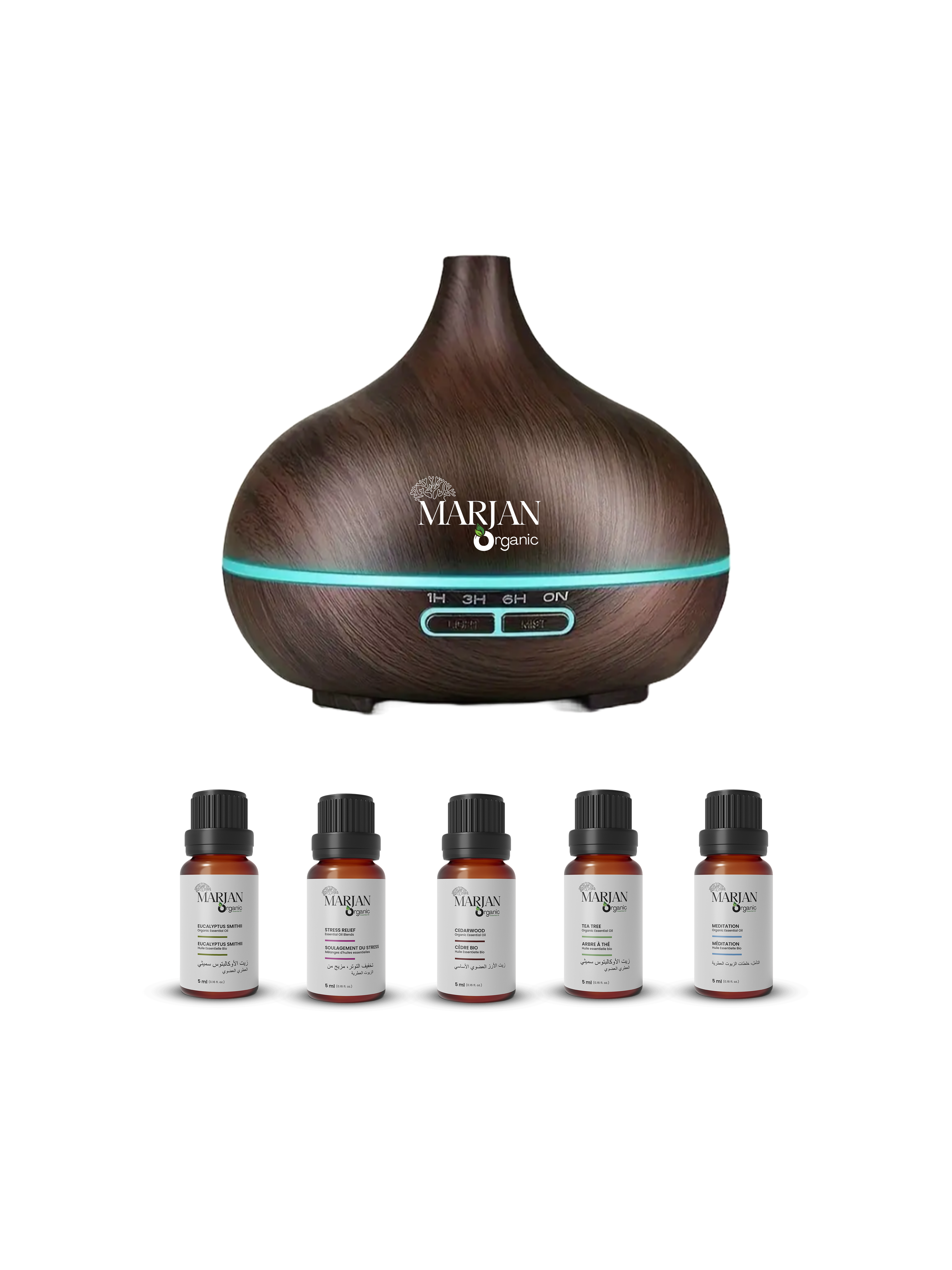 Ultimate Diffuser 550ml + 5 Organic Essential Oils Gift Set