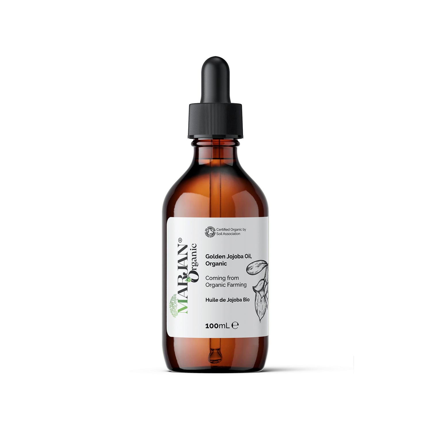 Huile de Jojoba Bio - 100% Vierge (Certifiée par Ecocert Greenlife &amp; Soil Association)