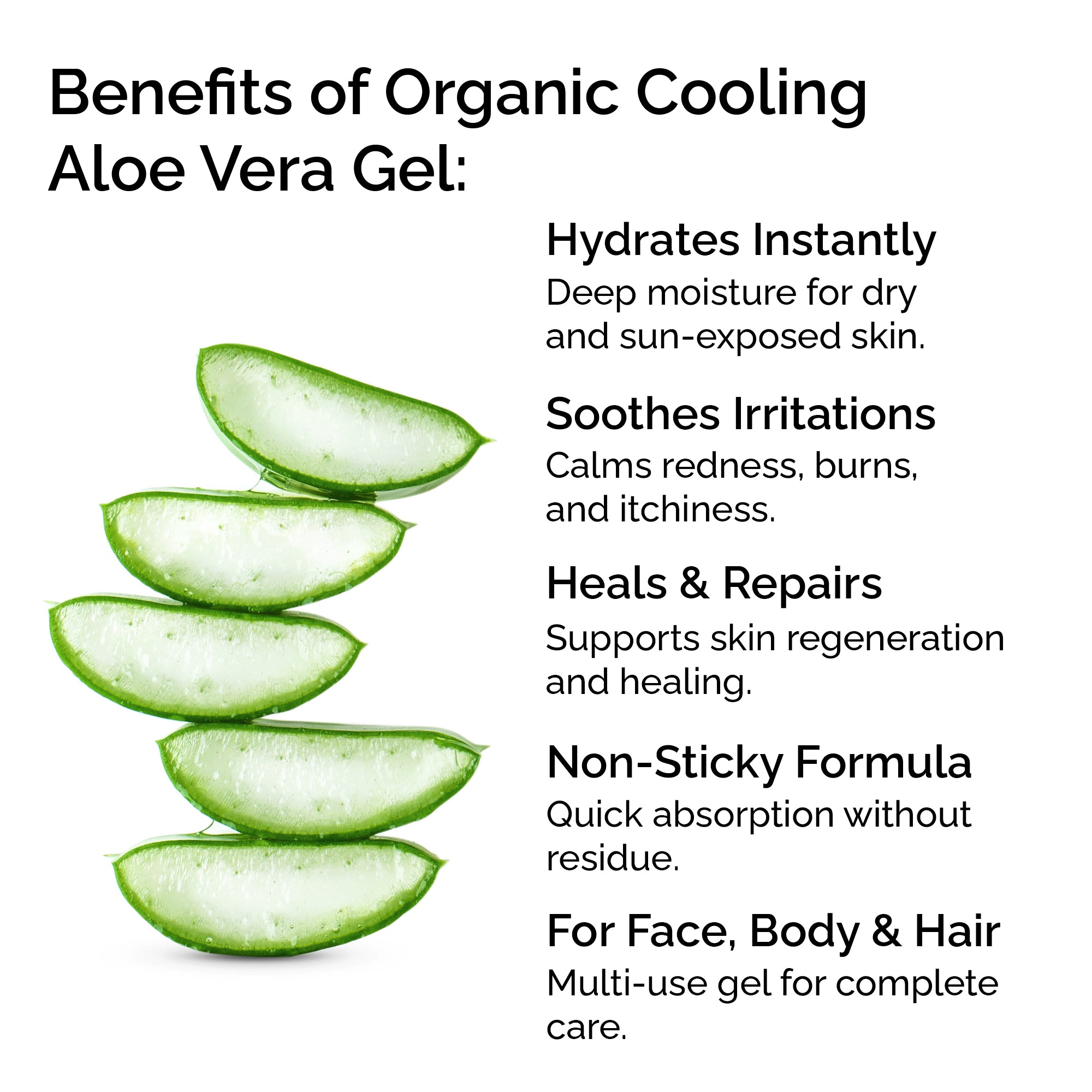 Organic Cooling Aloe Vera Gel – Hydrating &amp; Soothing After-Sun Care
