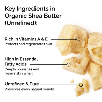 Organic Shea Butter (Unrefined) - 100% Pure &amp; Certified by The Soil Association | Deep Repair &amp; Intense Nourishment
