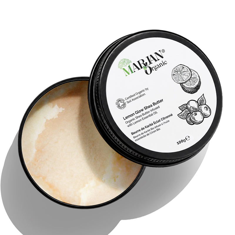 Raw Shea Butter &amp; Lemon Essential Oil Blend – Organic Unrefined Body Butter for Soft, Glowing Skin &amp; Hair Care