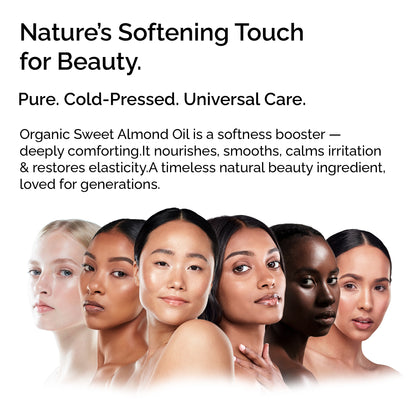 Organic Sweet Almond Oil – Pure Cold-Pressed Oil for Face &amp; Hair Care