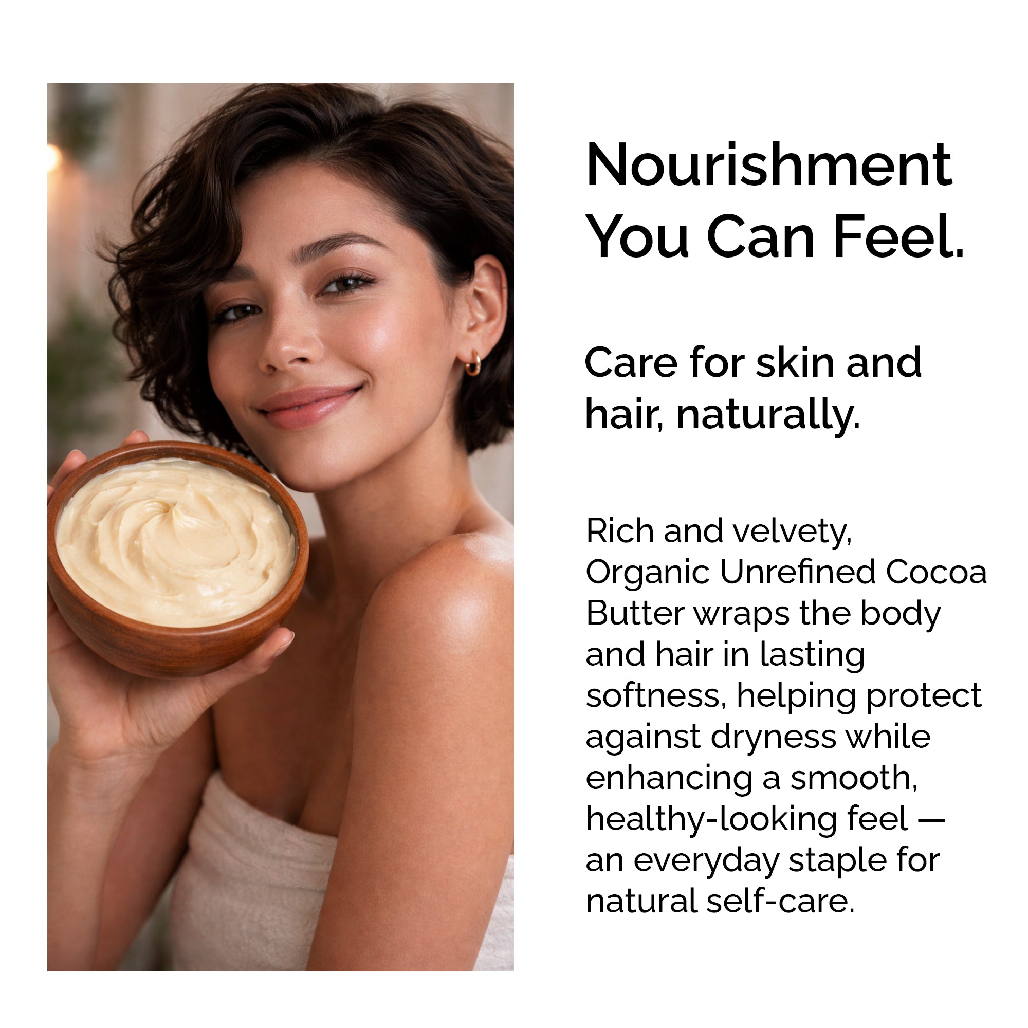 Organic Unrefined Cocoa Butter – Complete care for skin, hair and stretch marks