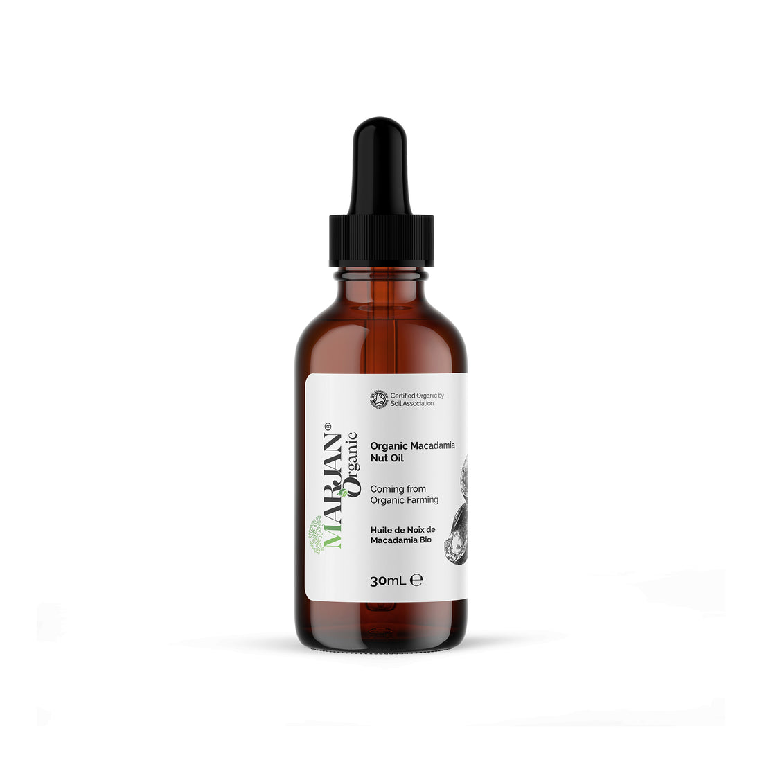 Huile de Macadamia Bio - 100% Vierge (Certifiée par Ecocert France &amp; Soil Association)