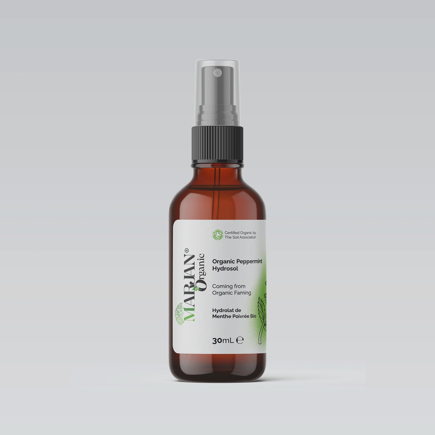 Hydrolat de menthe poivrée biologique - Eau florale (certifiée par la Soil Association)
