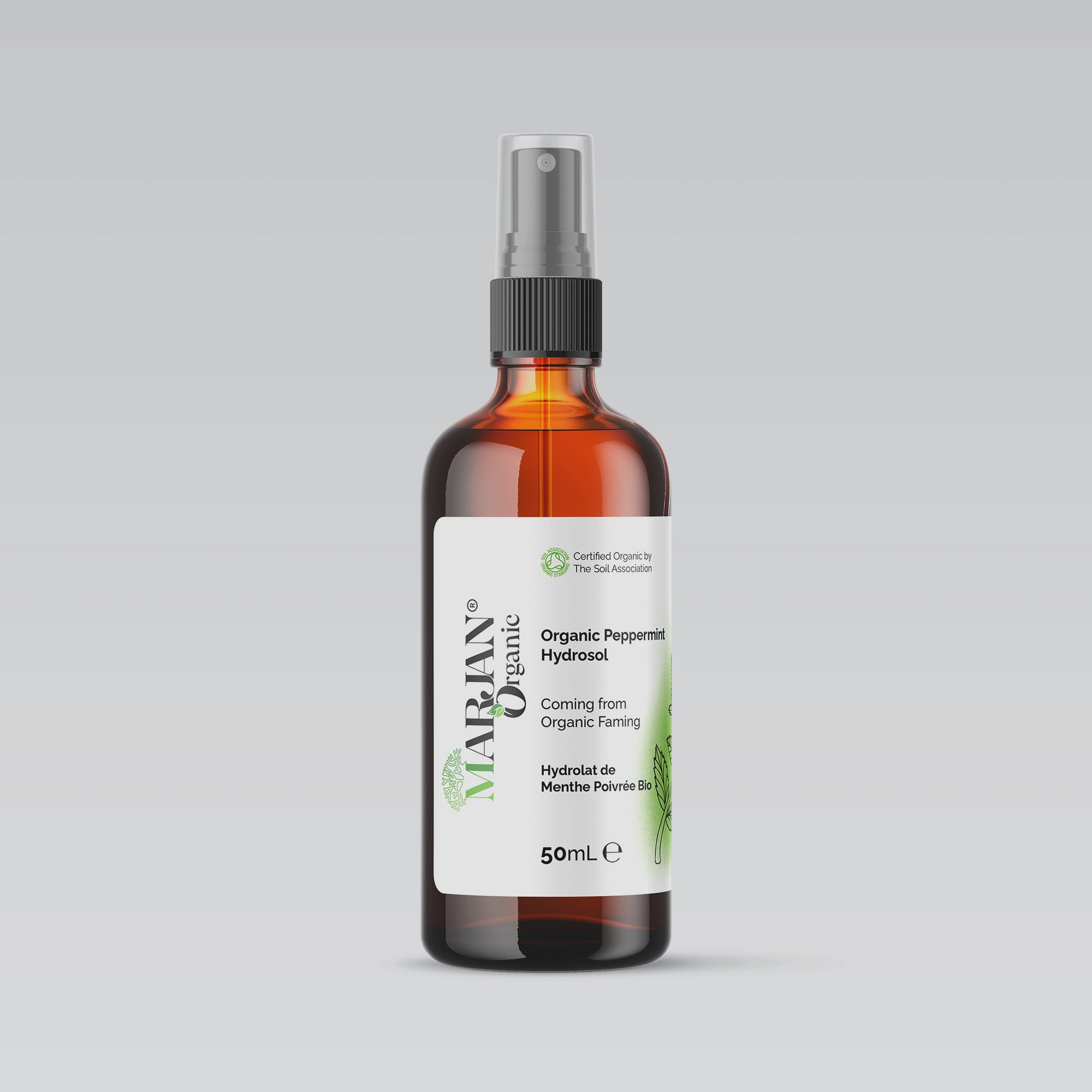 Hydrolat de menthe poivrée biologique - Eau florale (certifiée par la Soil Association)
