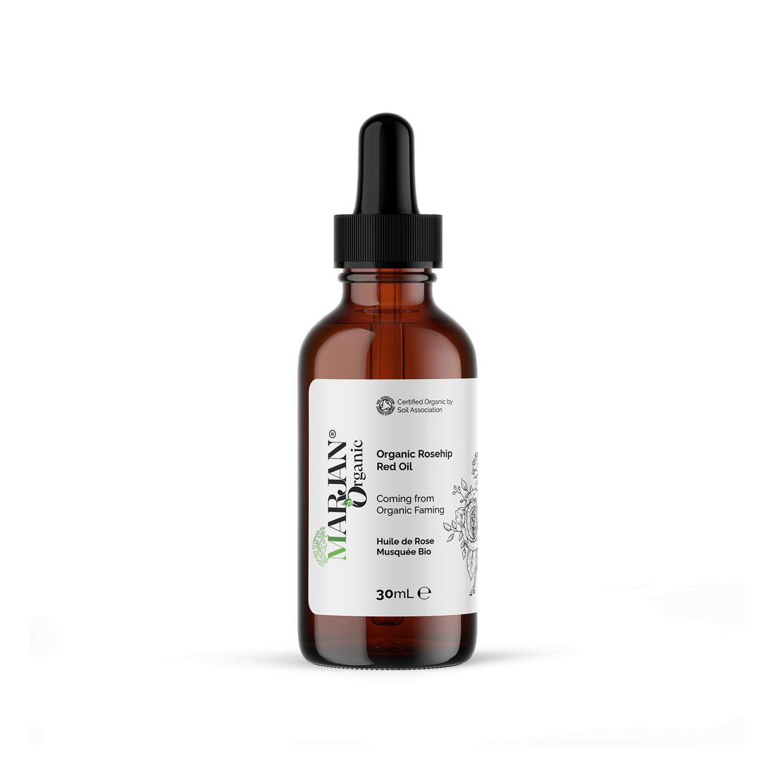 Huile de rose musquée bio – 100 % vierge, pressée à froid et certifiée par la Soil Association | Miracle éclaircissant et anti-âge