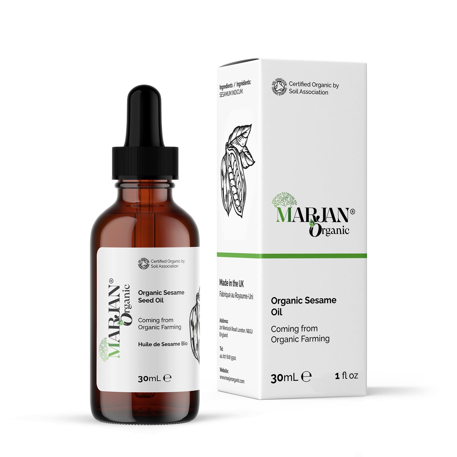 Organic Sesame Seed Oil – 100% Pure, Cold-Pressed for Face, Skin, Hair &amp; Massage