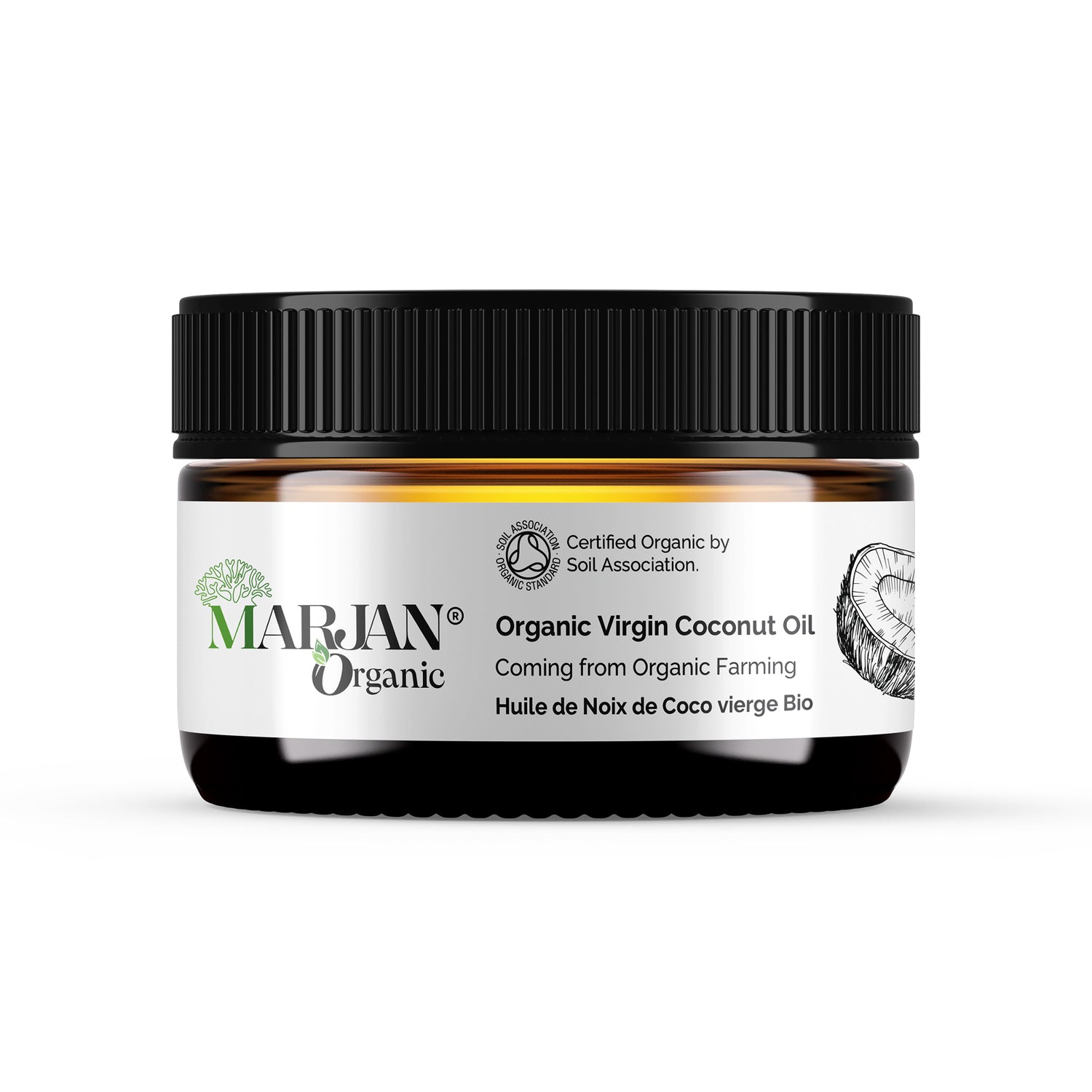 Organic Virgin Coconut Oil. Cold-pressed. Deep moisture for skin, hair &amp; massage