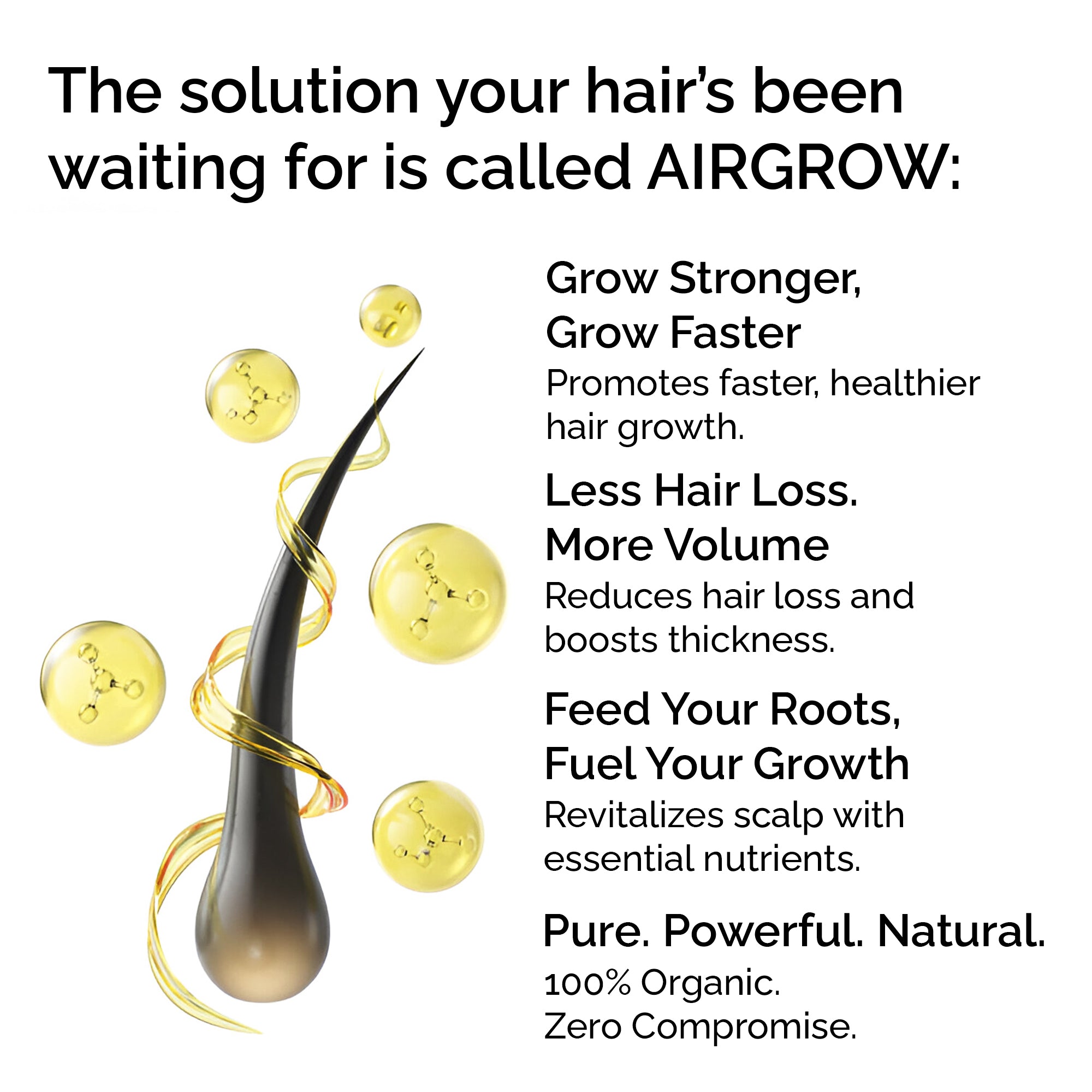 Organic Hair Growth Oil Serum – Strengthening &amp; Nourishing Hair Treatment