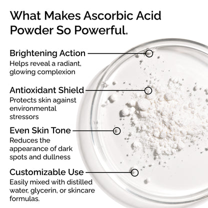 Pure L-Ascorbic Acid (Vitamin C) Powder 30g – For Face, Skin, Body &amp; Hair Brightening Care