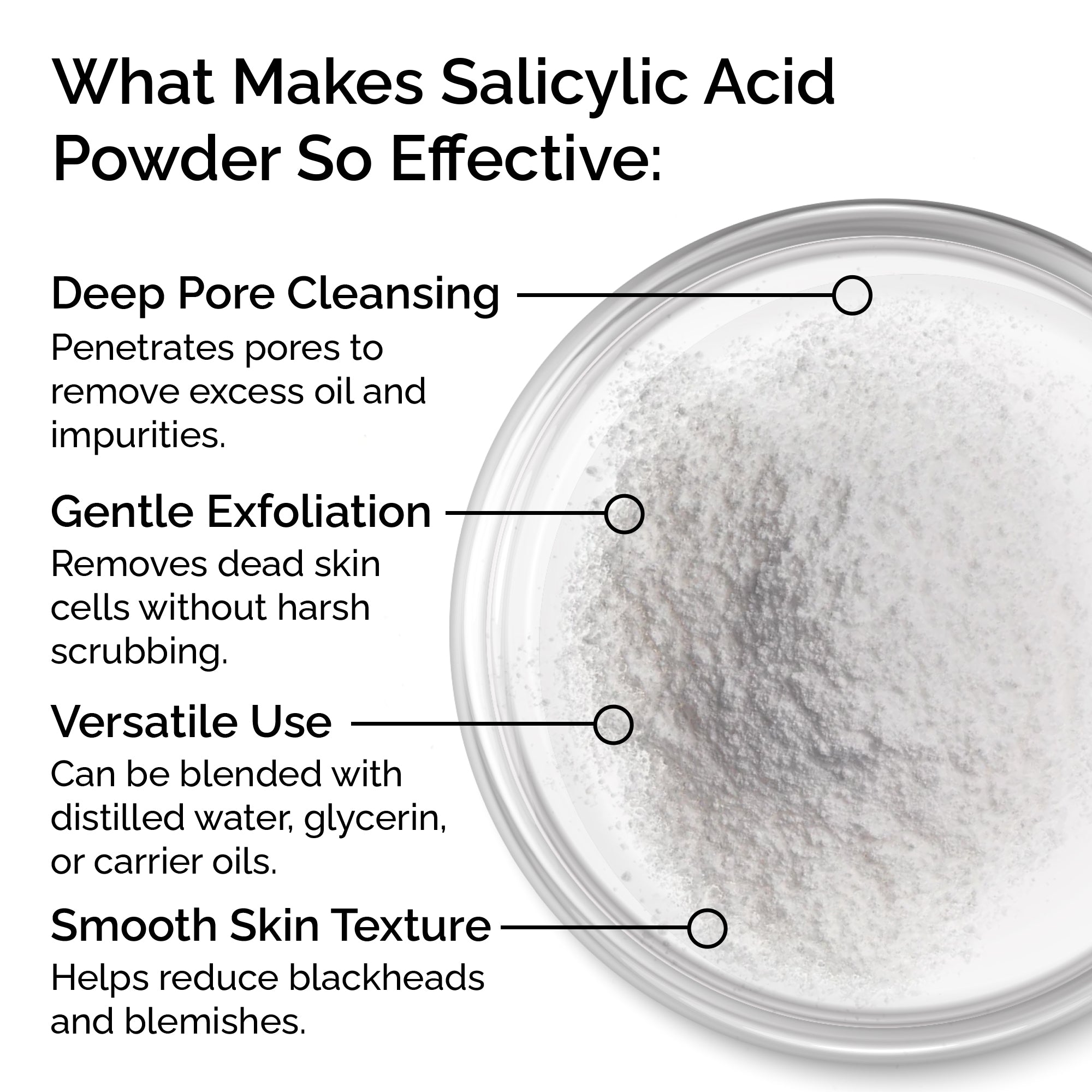 Salicylic Acid Powder – Cosmetic Grade for Face &amp; Body, 30g