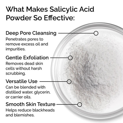 Salicylic Acid Powder – Cosmetic Grade for Face &amp; Body, 30g