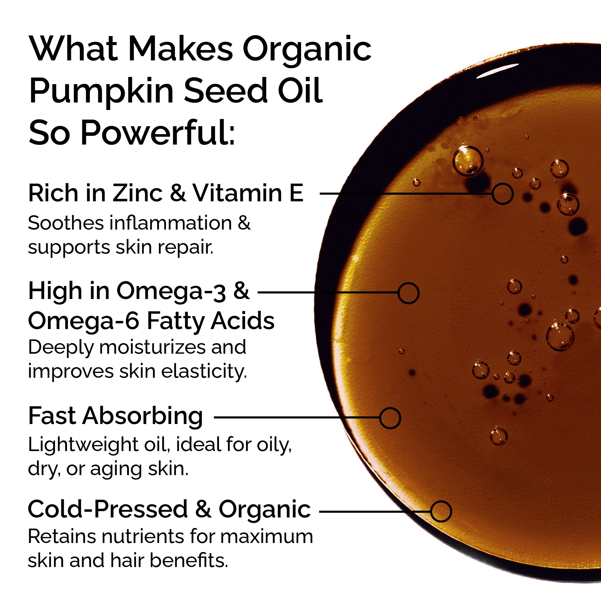 Organic Pumpkin Seed Oil 100% Pure Cold-Pressed for Face, Body &amp; Hair