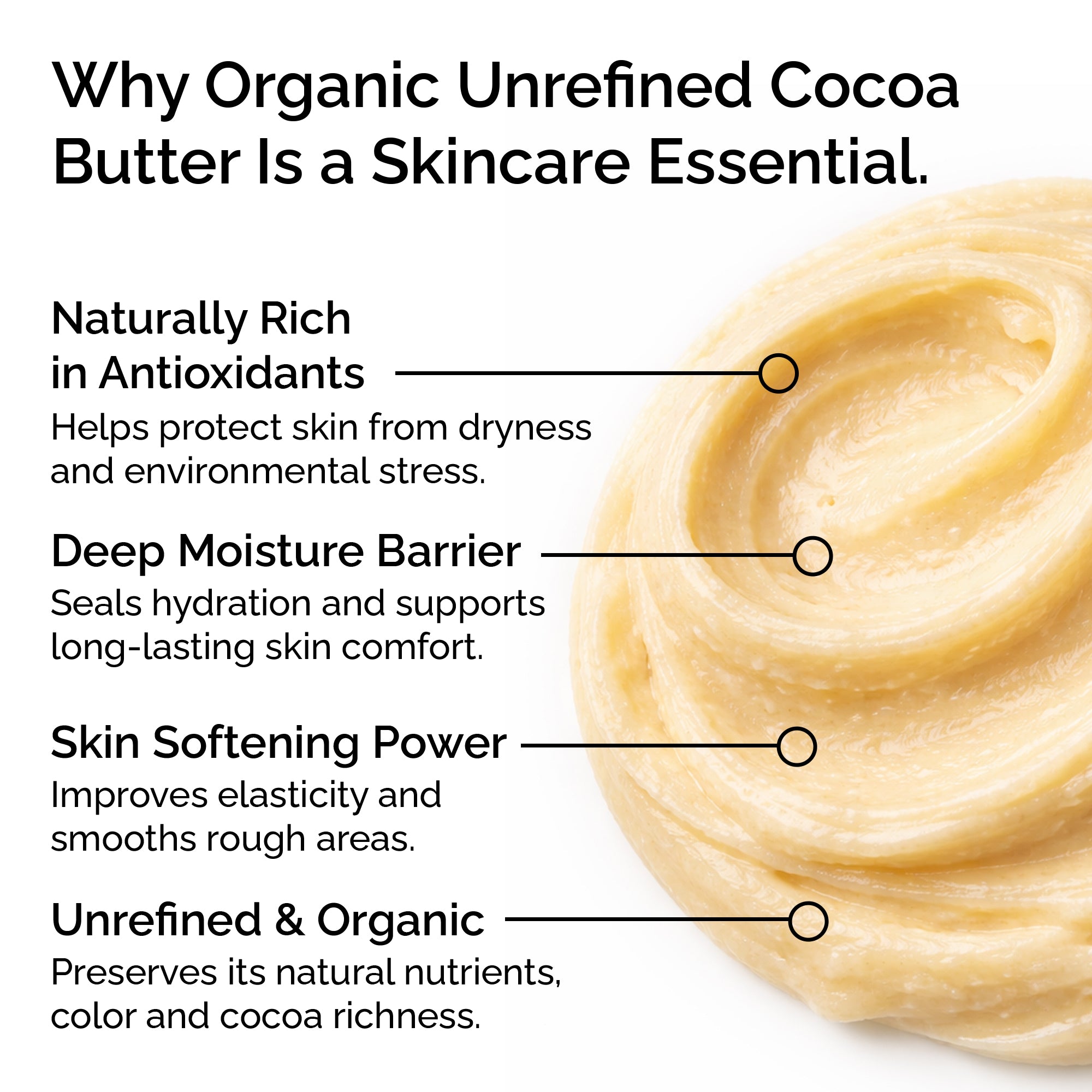 Organic Unrefined Cocoa Butter – Complete care for skin, hair and stretch marks