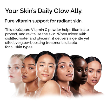 Pure L-Ascorbic Acid (Vitamin C) Powder 30g – For Face, Skin, Body &amp; Hair Brightening Care