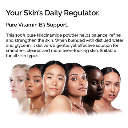 Niacinamide Powder 30g – Pure &amp; Natural Vitamin B3 for Skin Glow, Brightening, Even Skin Tone &amp; Pore Refining Care