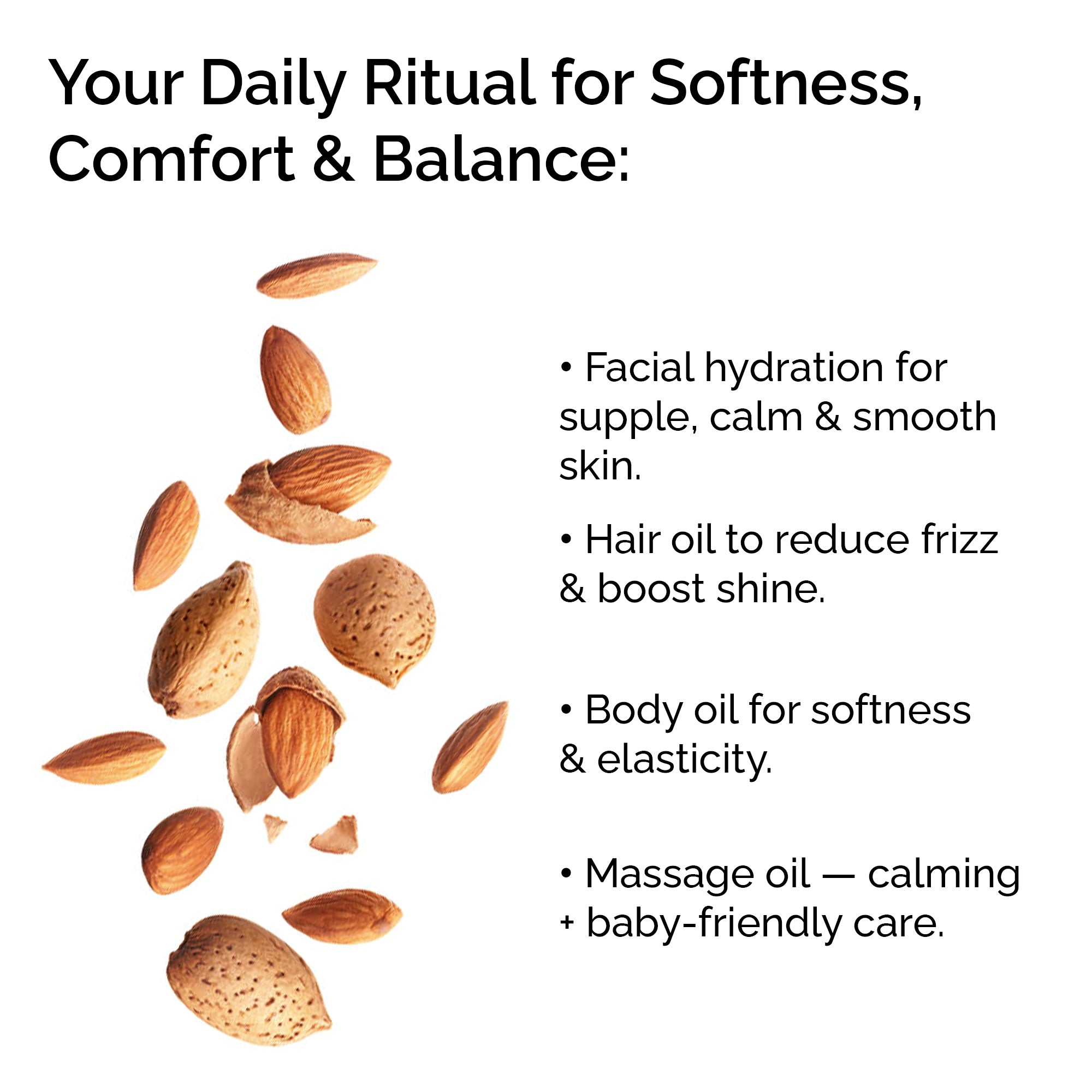 Organic Sweet Almond Oil – Pure Cold-Pressed Oil for Face &amp; Hair Care